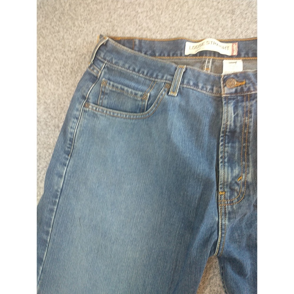 Levis 569 Loose Straight Jeans Men 36x29 Blue Denim Md Wash 100% Cotton 5-Pocket - Picture 3 of 16